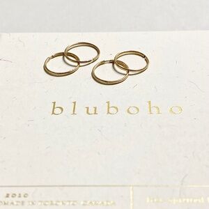 Bluboho 14k gold sleeper hoops - 2 pair